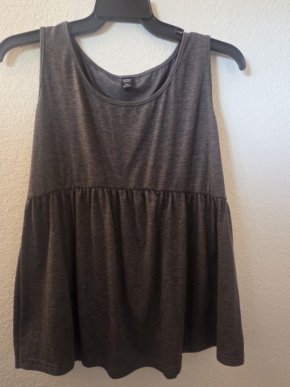 Madewell Charcoal Gray Sleeveless Peplum Tank